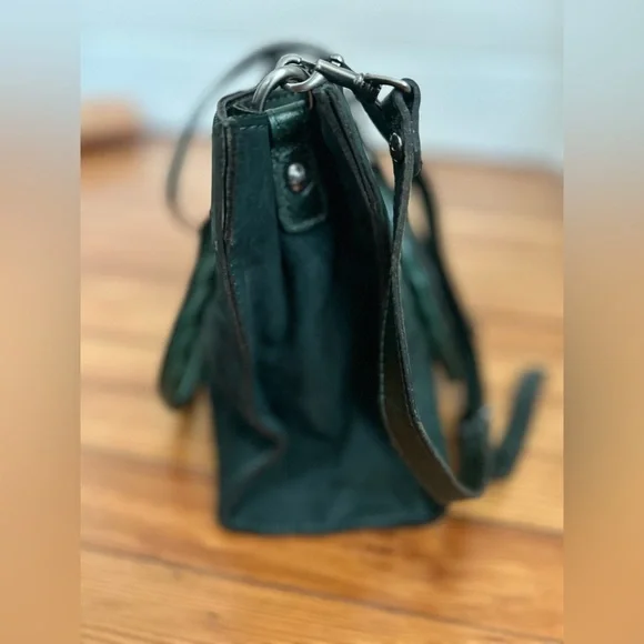 Rich Patricia Nash Dark Green Leather Primrose Suede Bag Handbag Crossbody Purse - Picture 3 of 8